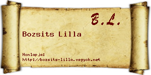 Bozsits Lilla névjegykártya